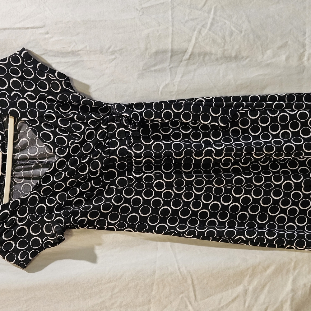 As U Wish Black and White Circle Pattern Dress